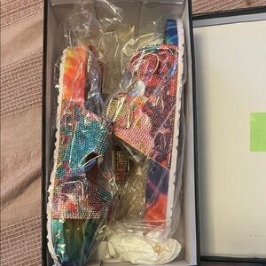 Nicole Miller Multicolor Rhinestone Sandals